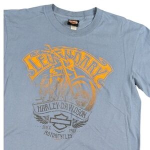 Harley-Davidson Daves River Valley Mankato MN Eagle Graphic T-Shirt Blue Large